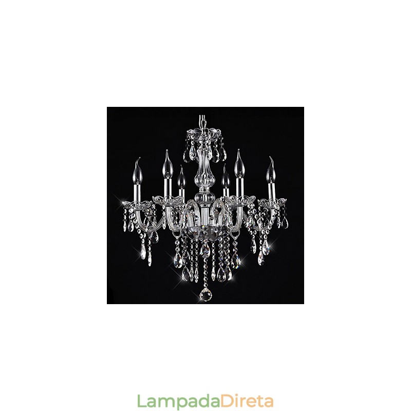 Lustre de cristal galvanizado clássico tradicional vintage