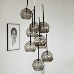 Luminária pendente de metal estilo country mini com pintura