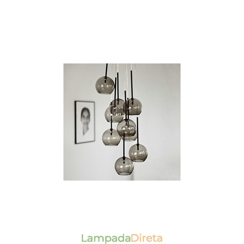 Luminária pendente de metal estilo country mini com pintura