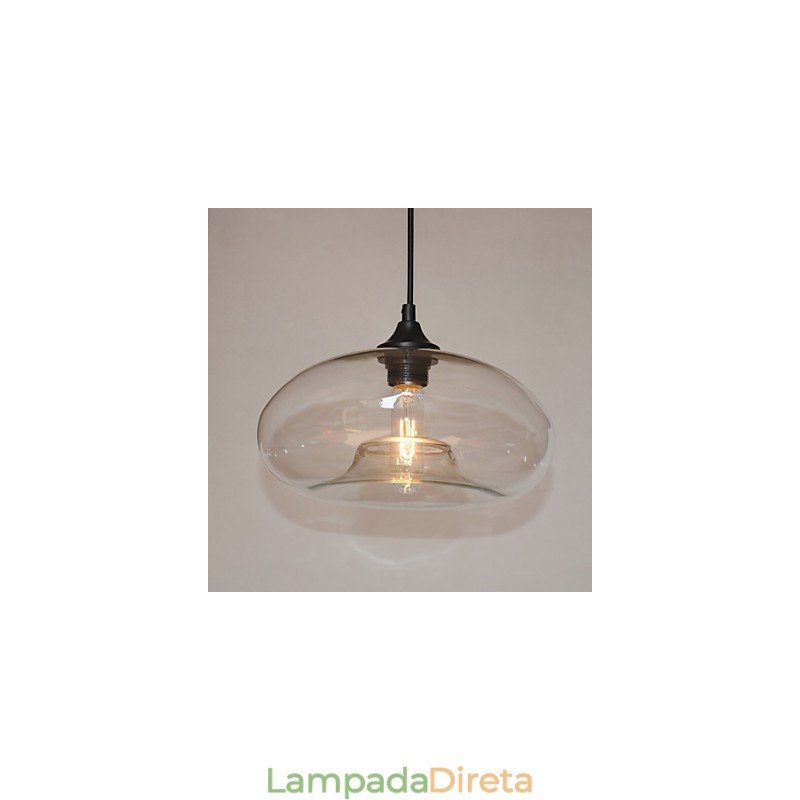 Pendente Característico Moderno 1 Luz Com Sombra Transparente