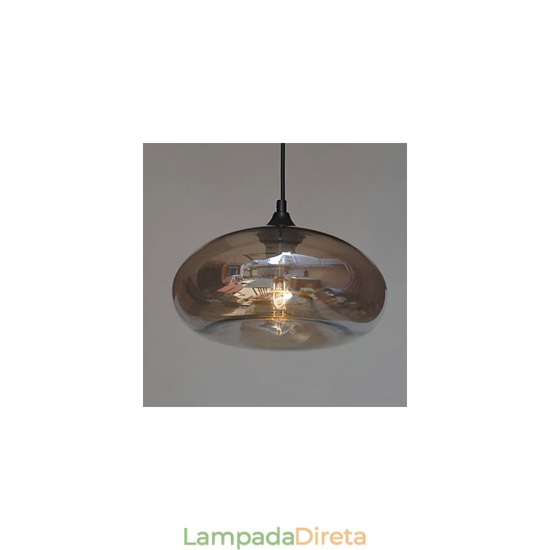 Pendente Característico Moderno 1 Luz Com Sombra Transparente