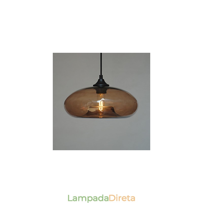 Pendente Característico Moderno 1 Luz Com Sombra Transparente