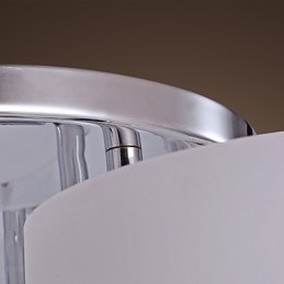 Lustre moderno contemporâneo de metal cromado com montagem embutida