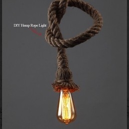 1 Luz DIY Art Hemp Rope Light Criativo Hemp Rope Droplight