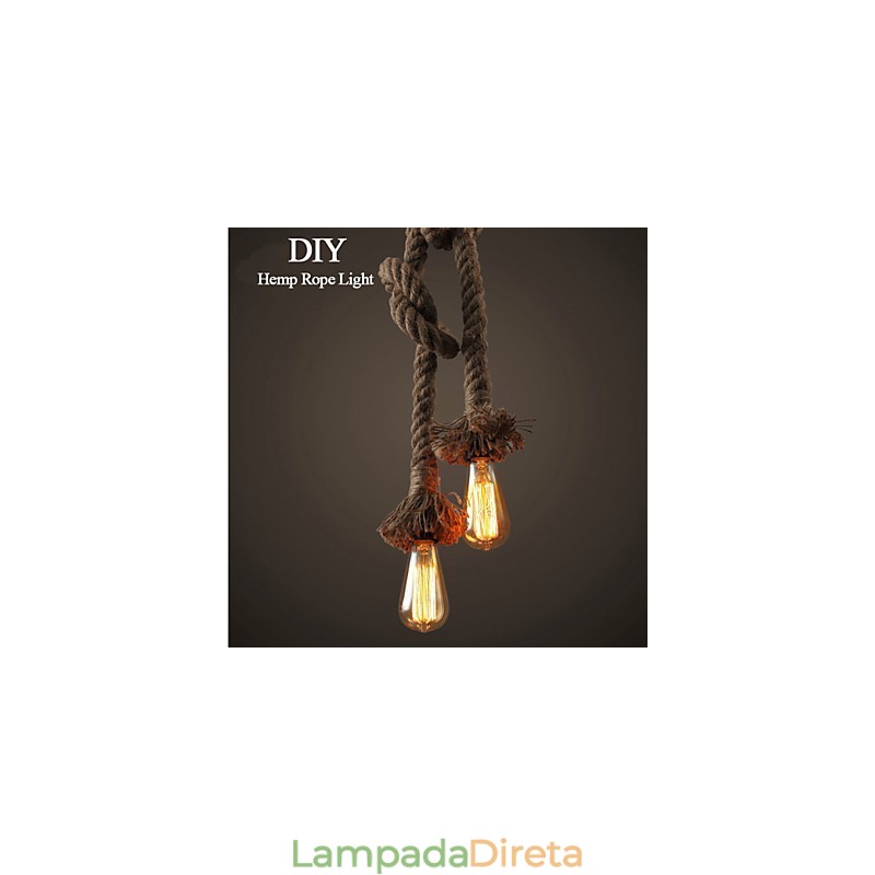 1 Luz DIY Art Hemp Rope Light Criativo Hemp Rope Droplight