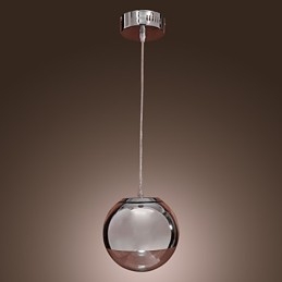 Luminária pendente moderna contemporânea estilo globo mini cromado de metal