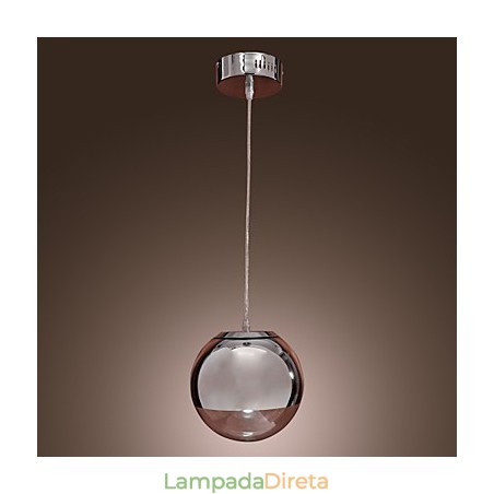 Luminária pendente moderna contemporânea estilo globo mini cromado de metal Luminária pendente moderna contemporânea estilo globo mini cromado de metal