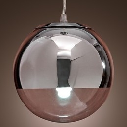 Luminária pendente moderna contemporânea estilo globo mini cromado de metal