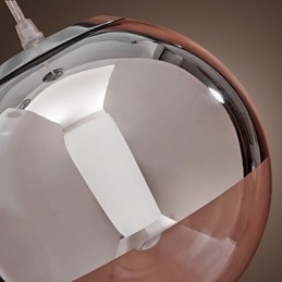 Luminária pendente moderna contemporânea estilo globo mini cromado de metal