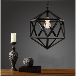 Lâmpada industrial retrô droplight hexaedro artístico originalidade ferro forjado pingente luz