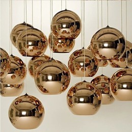 Criativo Simples Vidro Nórdico Retro Galvanoplastia Bola Pendente Lâmpada Luz