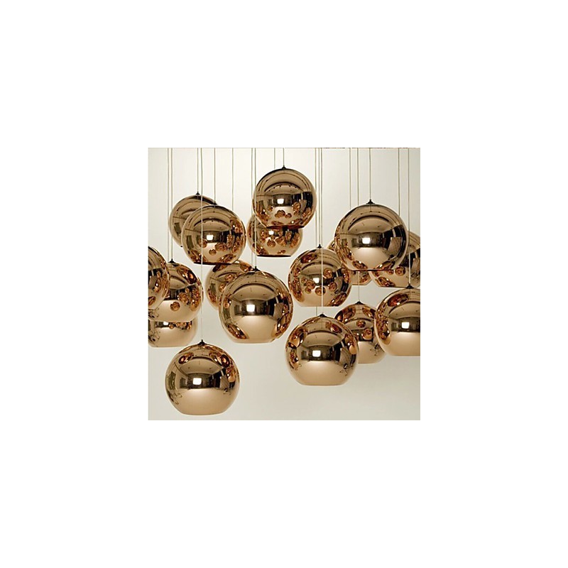 Criativo Simples Vidro Nórdico Retro Galvanoplastia Bola Pendente Lâmpada Luz