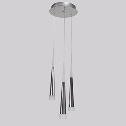 Luminária pendente tripla moderna contemporânea para jantar infantil de metal com dossel redondo