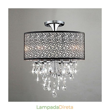Moderno contemporâneo tambor cristal mini estilo lustre cromado Moderno contemporâneo tambor cristal mini estilo lustre cromado