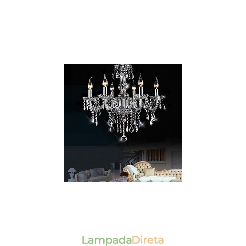 Lustre de cristal galvanizado clássico tradicional vintage