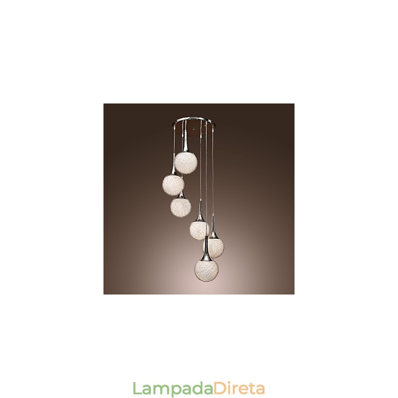 Luminária de parede moderna contemporânea em metal galvanizado com globo embutido