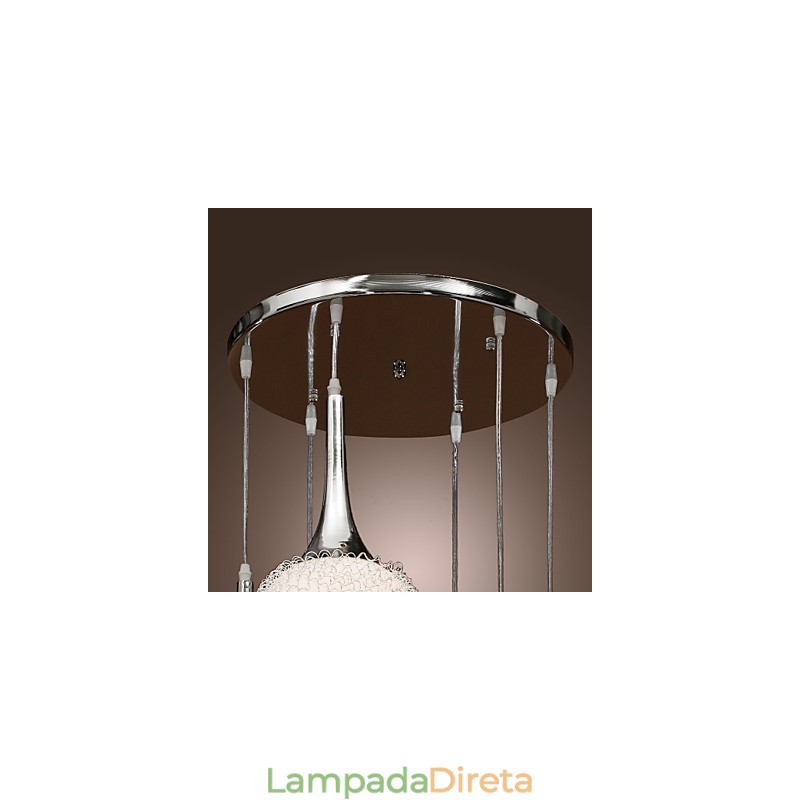 Luminária de parede moderna contemporânea em metal galvanizado com globo embutido