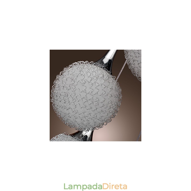 Luminária de parede moderna contemporânea em metal galvanizado com globo embutido