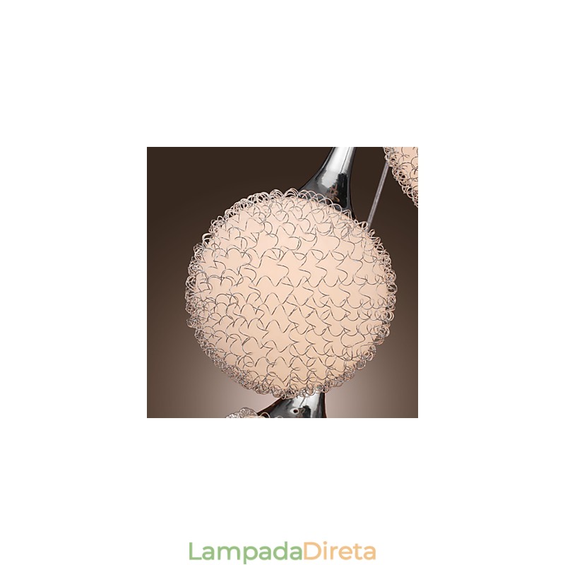 Luminária de parede moderna contemporânea em metal galvanizado com globo embutido
