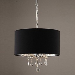 Moderno contemporâneo tambor cristal mini estilo lustre cromado