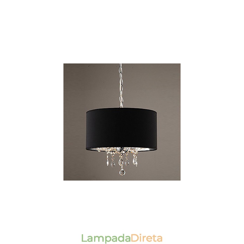 Moderno contemporâneo tambor cristal mini estilo lustre cromado