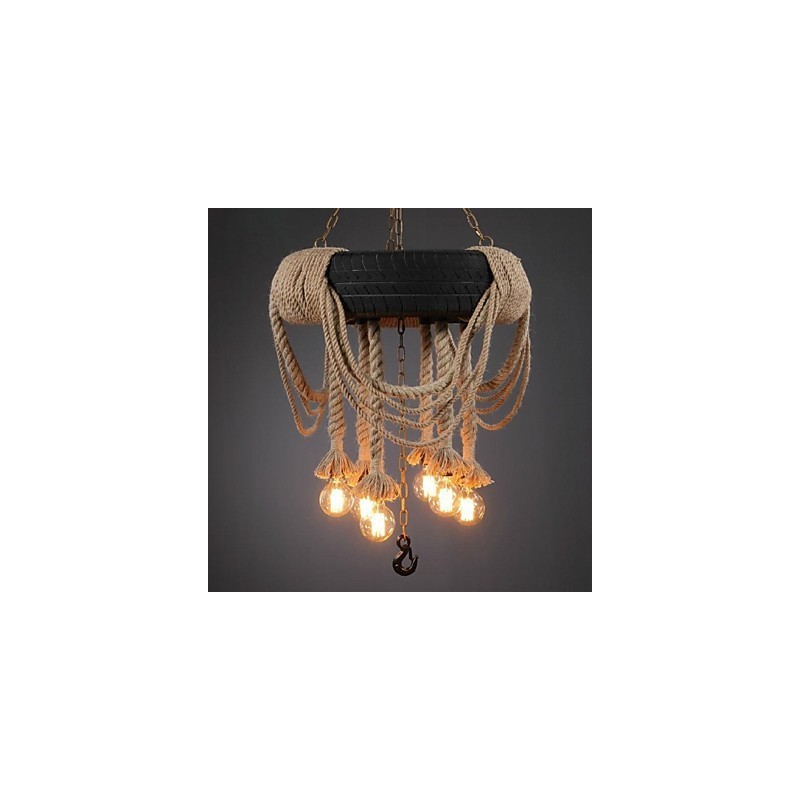Luminária pendente de plástico com pintura vintage