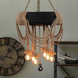 Luminária pendente de plástico com pintura vintage