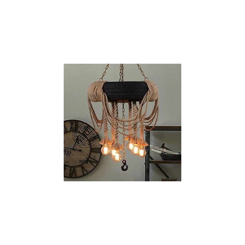 Luminária pendente de plástico com pintura vintage