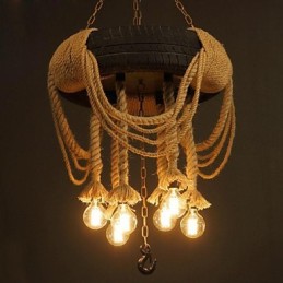 Luminária pendente de plástico com pintura vintage