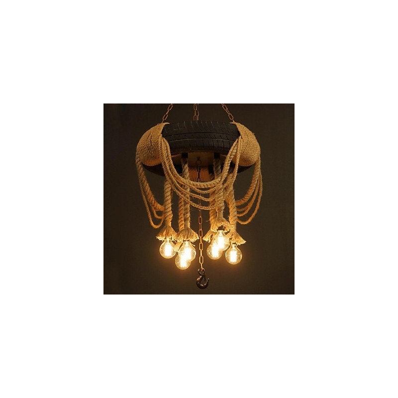 Luminária pendente de plástico com pintura vintage