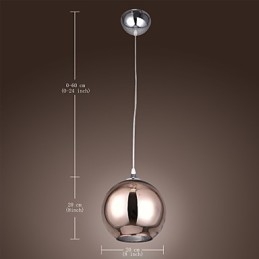 60 Moderno Contemporâneo Globo Metal Galvanizado Pendente Luz