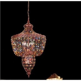 Luminária de Cristal Cor Mediterrânea Sudeste Asiático Luz Negra