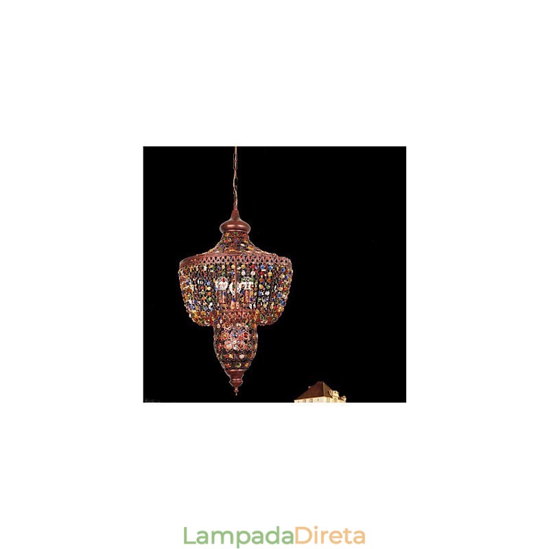 Luminária de Cristal Cor Mediterrânea Sudeste Asiático Luz Negra