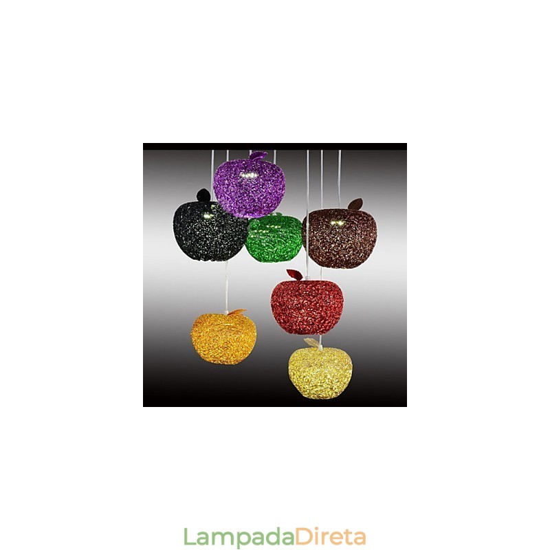 Lustre de alumínio trançado com sete lâmpadas de cabeça Apple