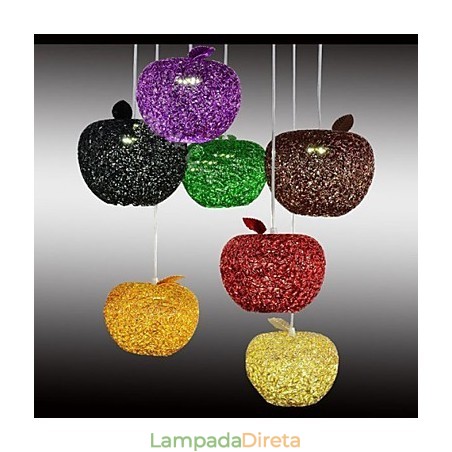 Lustre de alumínio trançado com sete lâmpadas de cabeça Apple Lustre de alumínio trançado com sete lâmpadas de cabeça Apple
