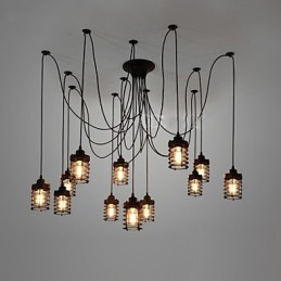 Vintage Edison Múltiplo Ajustável DIY Lâmpada de Teto Luz Pingente Iluminação Lustre Moderno Chique Industrial Jantar
