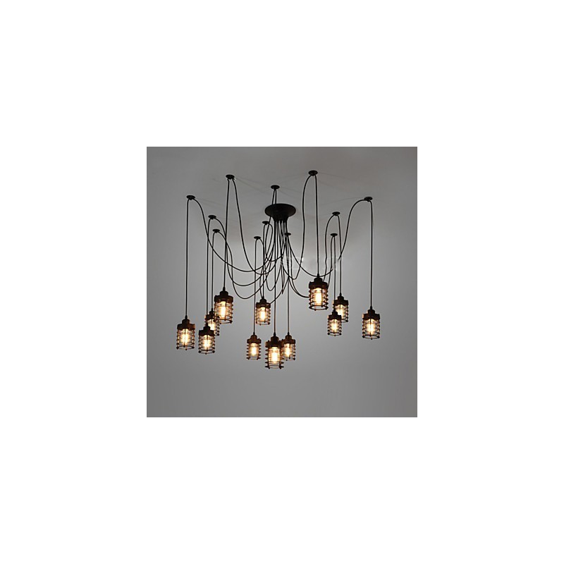 Vintage Edison Múltiplo Ajustável DIY Lâmpada de Teto Luz Pingente Iluminação Lustre Moderno Chique Industrial Jantar