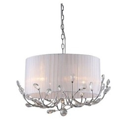 Lustre de cristal moderno com cúpula de tecido