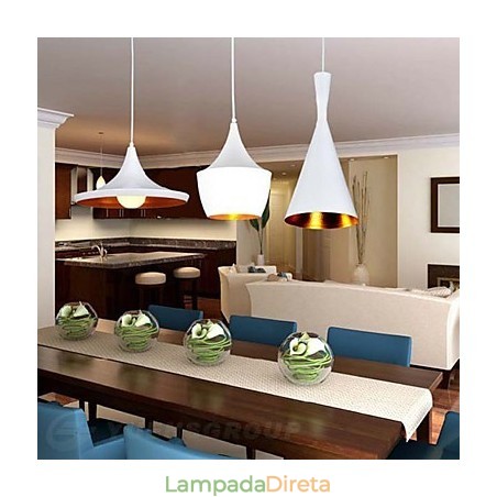 Mini Estilo Pintura Metal Pendente Luz