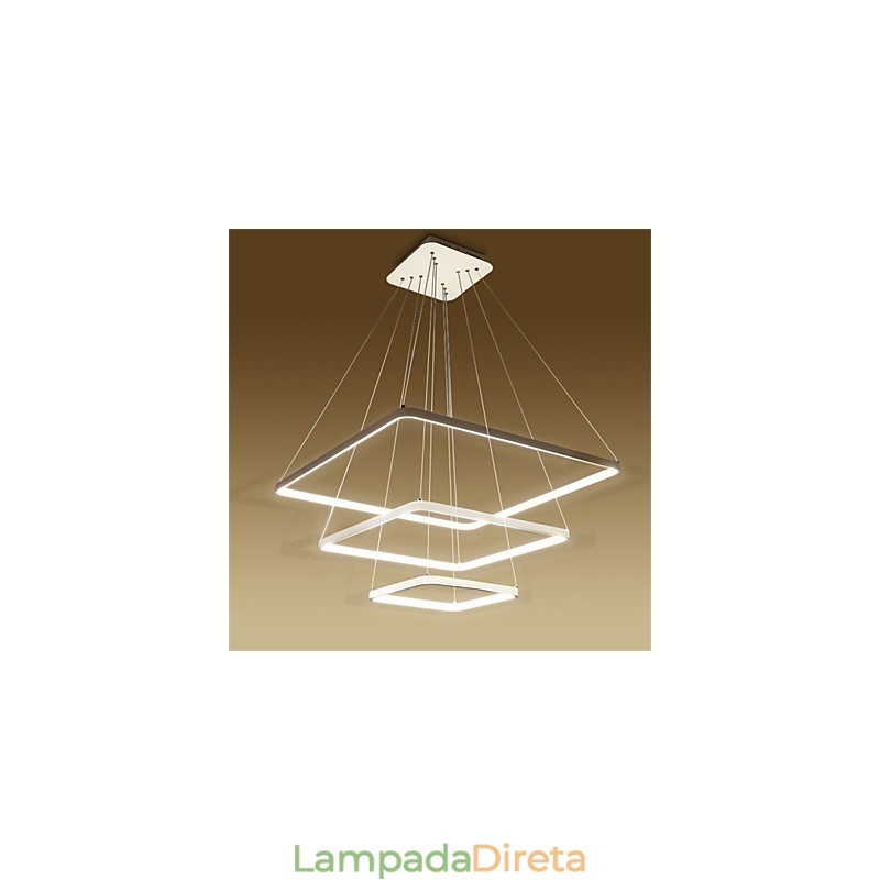 Luminária pendente de design moderno com três anéis