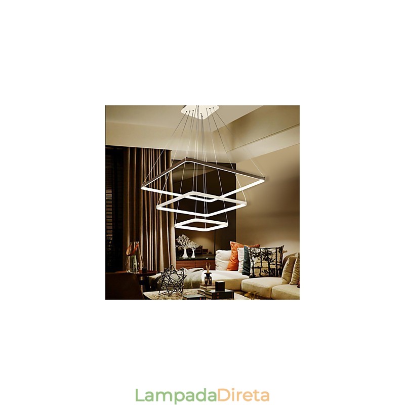 Luminária pendente de design moderno com três anéis