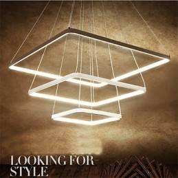 Luminária pendente de design moderno com três anéis