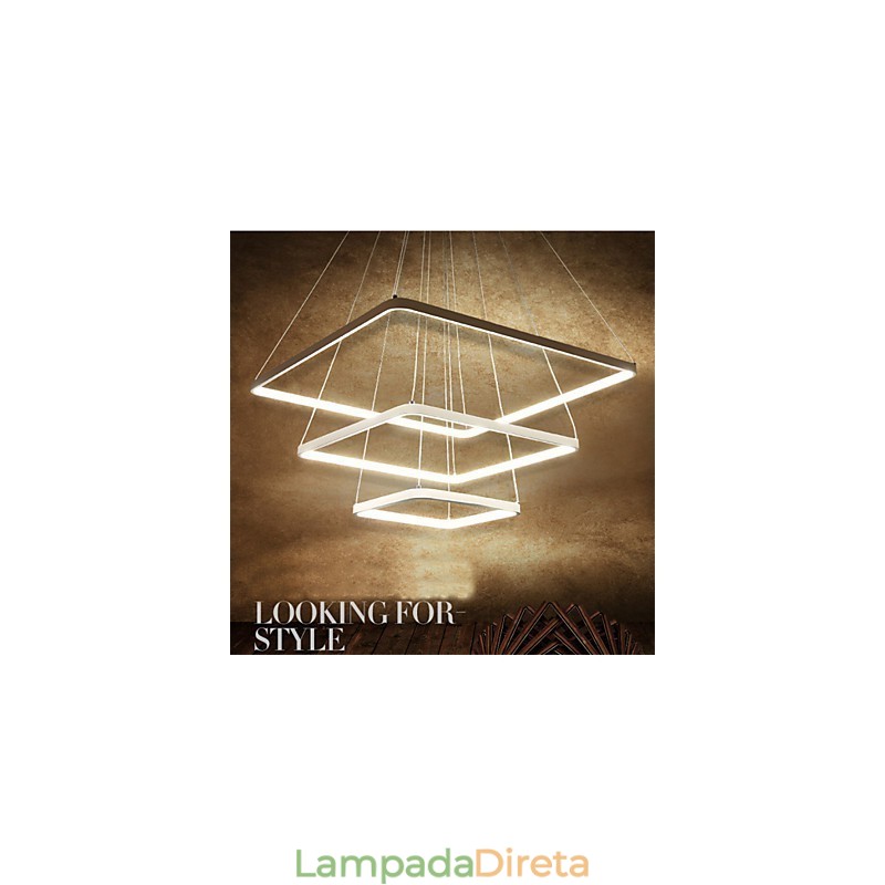 Luminária pendente de design moderno com três anéis