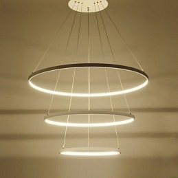 Luminária pendente de design moderno com três anéis