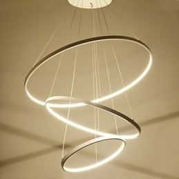 Luminária pendente de design moderno com três anéis