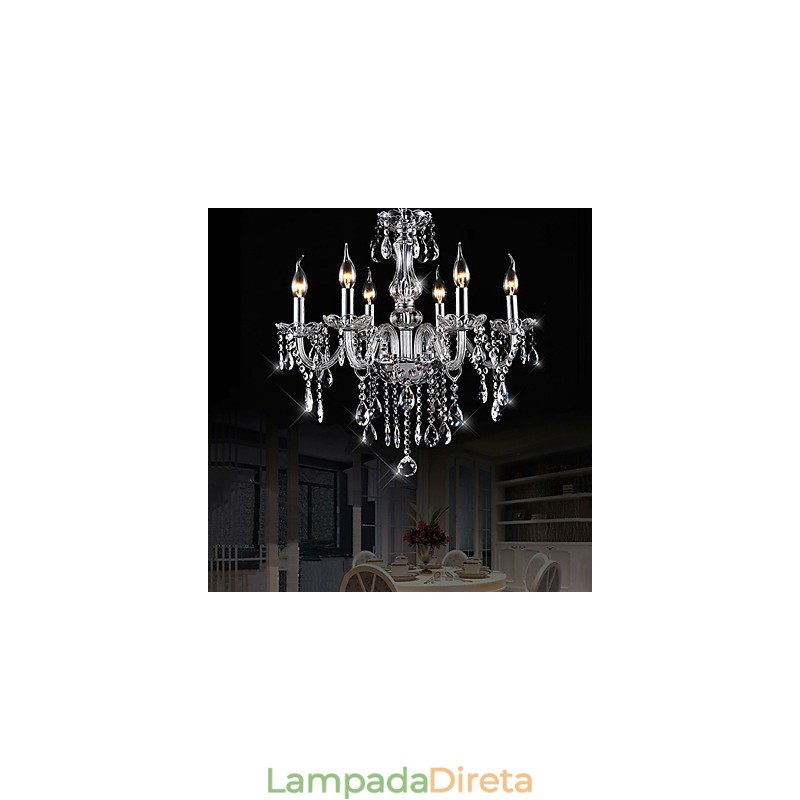Lustre de cristal galvanizado clássico tradicional vintage