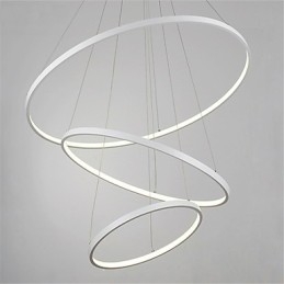 Luminária pendente de design moderno com três anéis