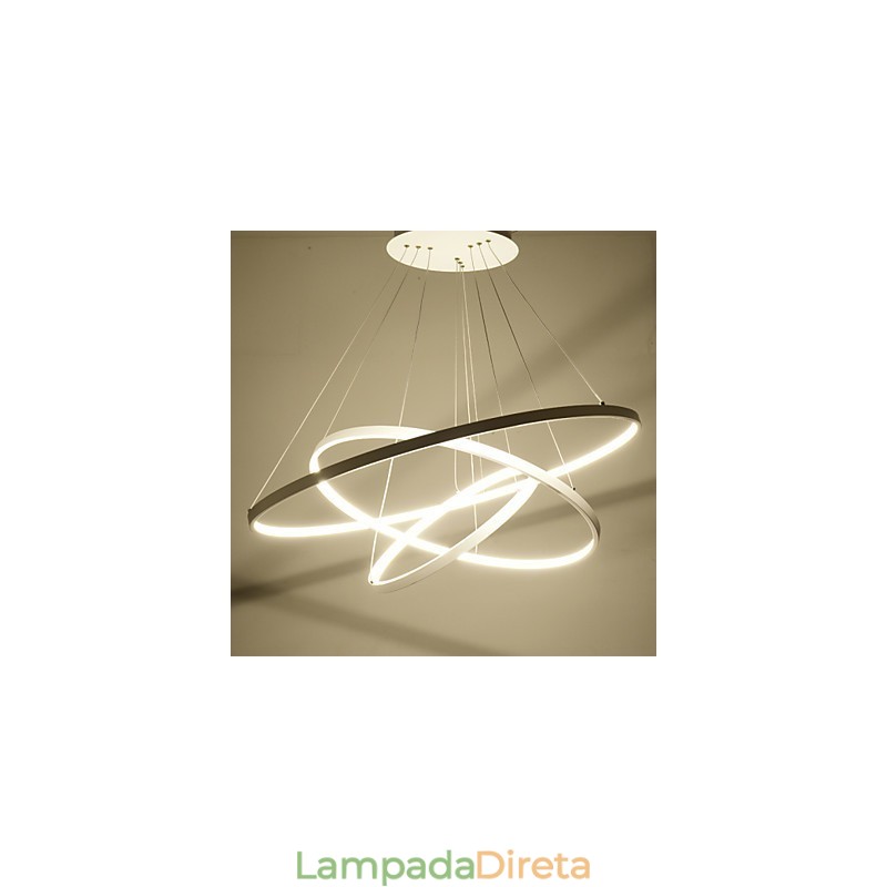 Luminária pendente de design moderno com três anéis