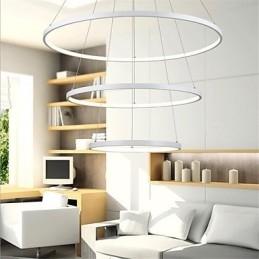 Luminária pendente de design moderno com três anéis
