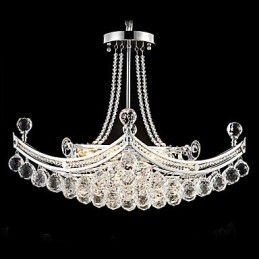 Luminária pendente moderna contemporânea de cristal galvanizado em metal
